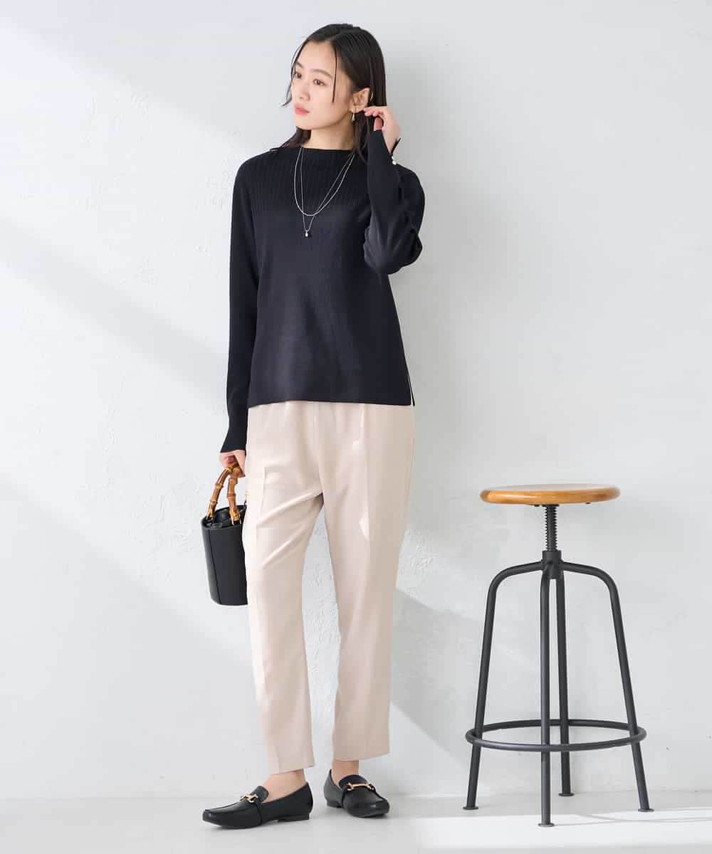 K2FFD19049 a.v.v(アー・ヴェ・ヴェ) 編地切替えスプリングニット ピンク