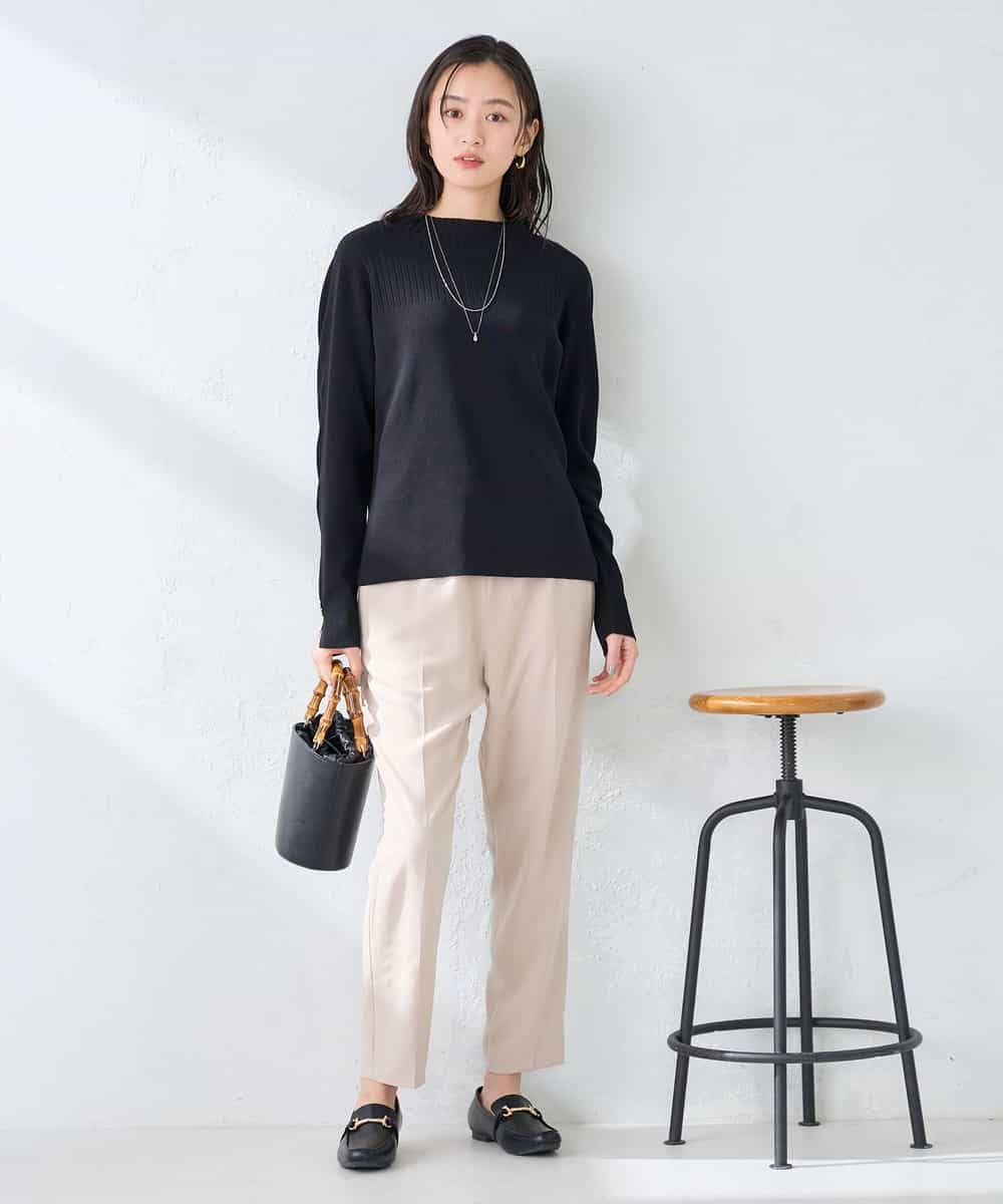 K2FFD19049 a.v.v(アー・ヴェ・ヴェ) 編地切替えスプリングニット ピンク