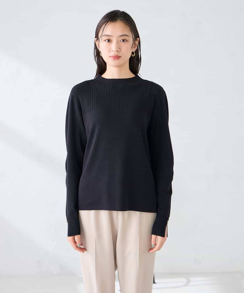 K2FFD19049 a.v.v(アー・ヴェ・ヴェ) 編地切替えスプリングニット ピンク