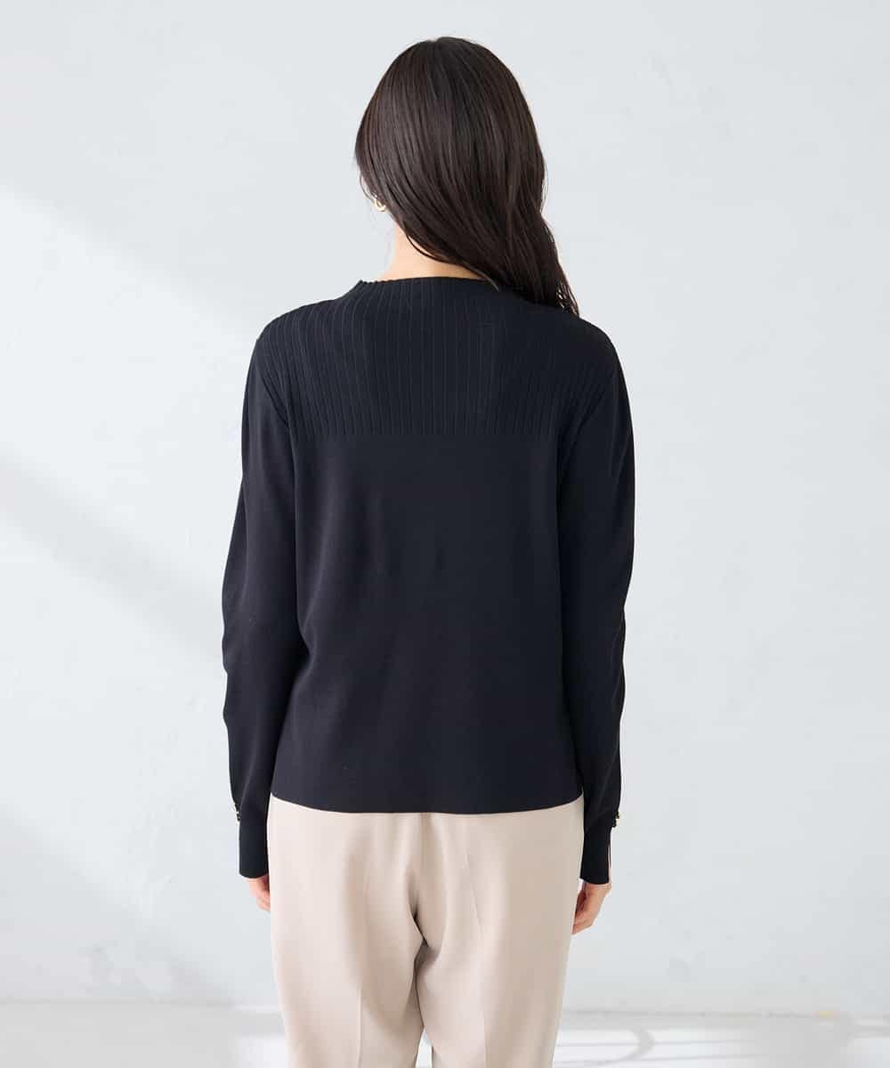 K2FFD19049 a.v.v(アー・ヴェ・ヴェ) 編地切替えスプリングニット ピンク