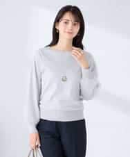 K2FFD22049 a.v.v(アー・ヴェ・ヴェ) チュール袖ニット ライトグレー