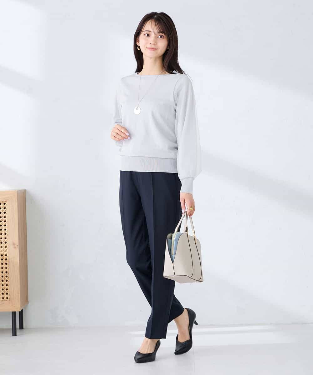 K2FFD22049 a.v.v(アー・ヴェ・ヴェ) チュール袖ニット ライトグレー