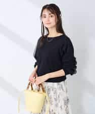 K2FFD22049 a.v.v(アー・ヴェ・ヴェ) チュール袖ニット ライトグレー