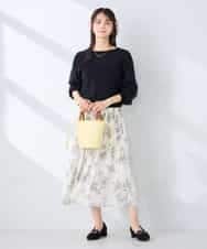 K2FFD22049 a.v.v(アー・ヴェ・ヴェ) チュール袖ニット ライトグレー