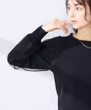 K2FFD22049 a.v.v(アー・ヴェ・ヴェ) チュール袖ニット ライトグレー