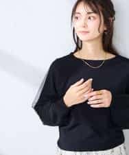 K2FFD22049 a.v.v(アー・ヴェ・ヴェ) チュール袖ニット ライトグレー