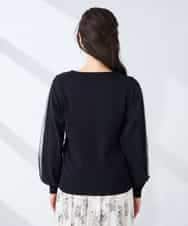 K2FFD22049 a.v.v(アー・ヴェ・ヴェ) チュール袖ニット ライトグレー