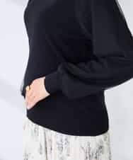 K2FFD22049 a.v.v(アー・ヴェ・ヴェ) チュール袖ニット ライトグレー