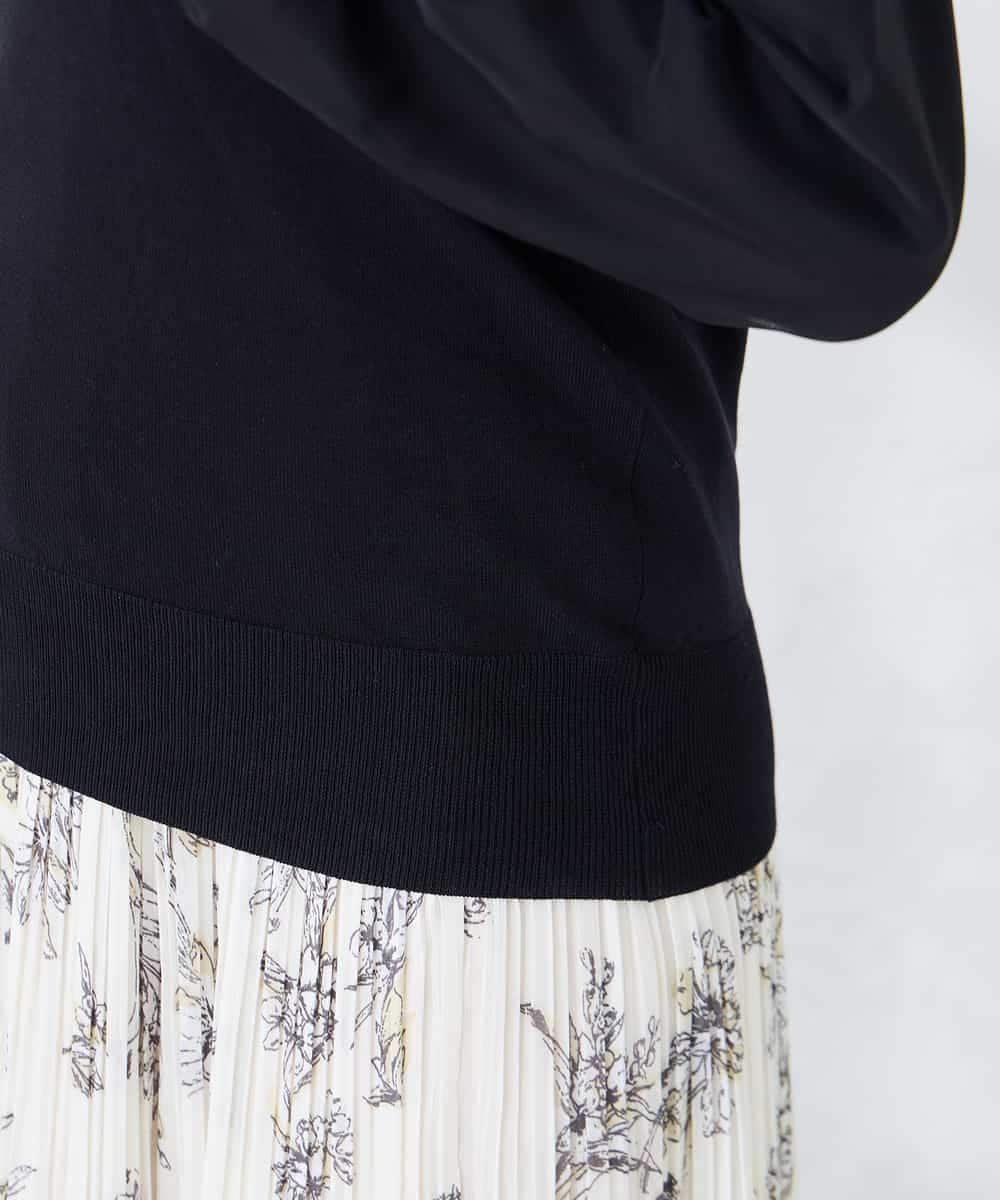 K2FFD22049 a.v.v(アー・ヴェ・ヴェ) チュール袖ニット ライトグレー