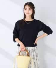 K2FFD22049 a.v.v(アー・ヴェ・ヴェ) チュール袖ニット ブラック