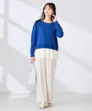 K2FFD23049 a.v.v(アー・ヴェ・ヴェ) プリーツペプラムニット ブルー