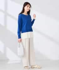 K2FFD23049 a.v.v(アー・ヴェ・ヴェ) プリーツペプラムニット ブルー