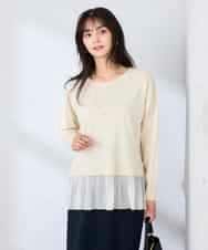 K2FFD23049 a.v.v(アー・ヴェ・ヴェ) プリーツペプラムニット ブルー