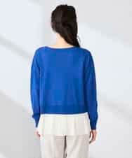 K2FFD23049 a.v.v(アー・ヴェ・ヴェ) プリーツペプラムニット ブルー