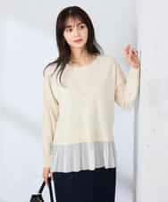 K2FFD23049 a.v.v(アー・ヴェ・ヴェ) プリーツペプラムニット オフホワイト