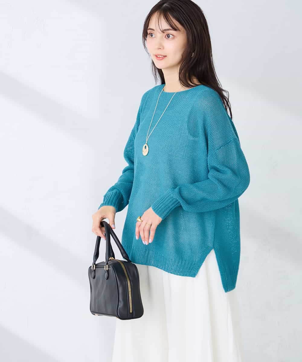 K2FFD24044 a.v.v(アー・ヴェ・ヴェ) ペーパーライクヤーンニット グリーン