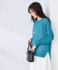 K2FFD24044 a.v.v(アー・ヴェ・ヴェ) ペーパーライクヤーンニット グリーン