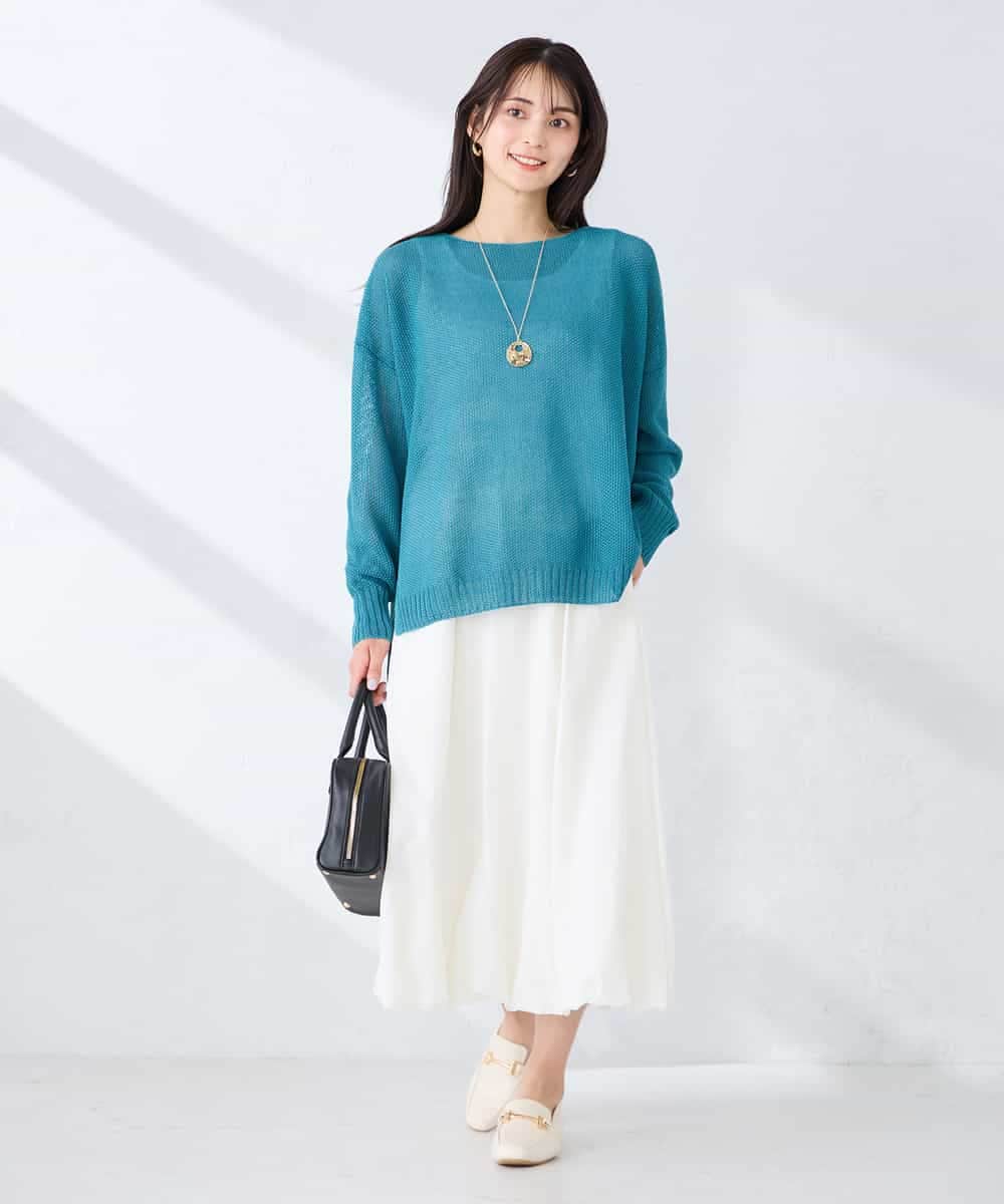 K2FFD24044 a.v.v(アー・ヴェ・ヴェ) ペーパーライクヤーンニット グリーン