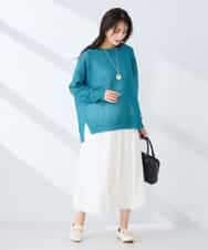 K2FFD24044 a.v.v(アー・ヴェ・ヴェ) ペーパーライクヤーンニット グリーン