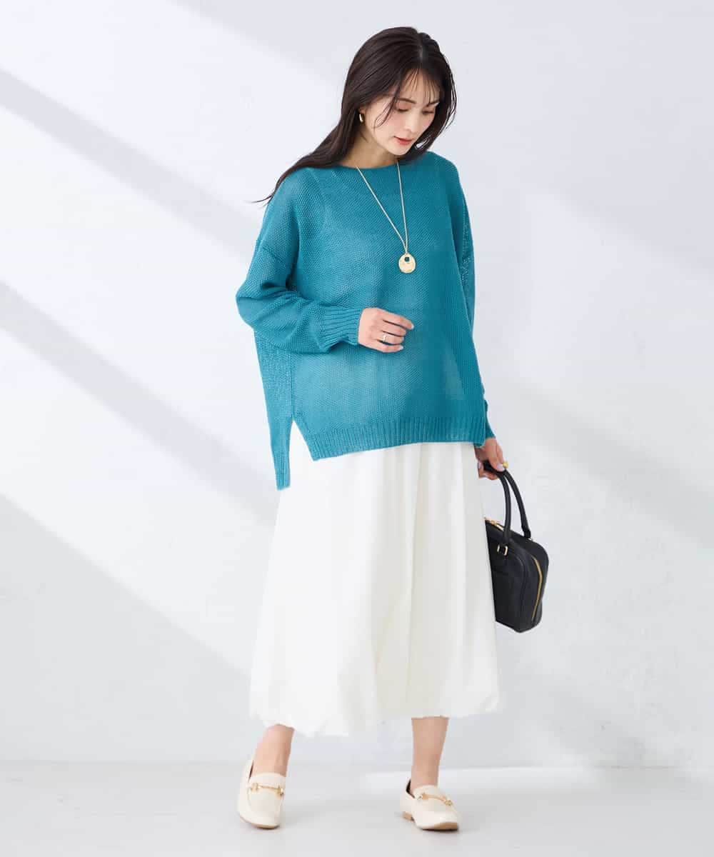 K2FFD24044 a.v.v(アー・ヴェ・ヴェ) ペーパーライクヤーンニット グリーン