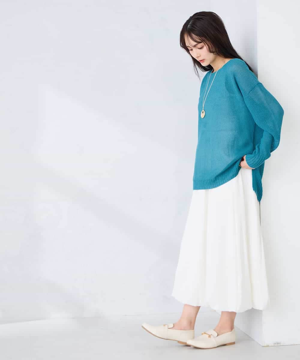 K2FFD24044 a.v.v(アー・ヴェ・ヴェ) ペーパーライクヤーンニット グリーン