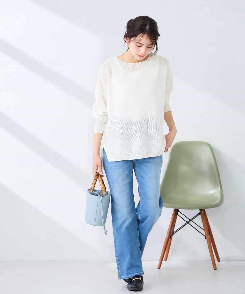 K2FFD24044 a.v.v(アー・ヴェ・ヴェ) ペーパーライクヤーンニット グリーン