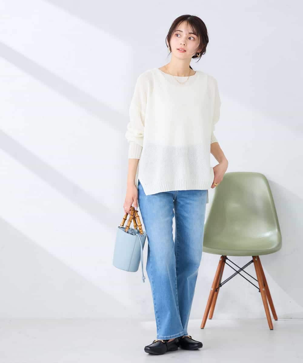 K2FFD24044 a.v.v(アー・ヴェ・ヴェ) ペーパーライクヤーンニット グリーン