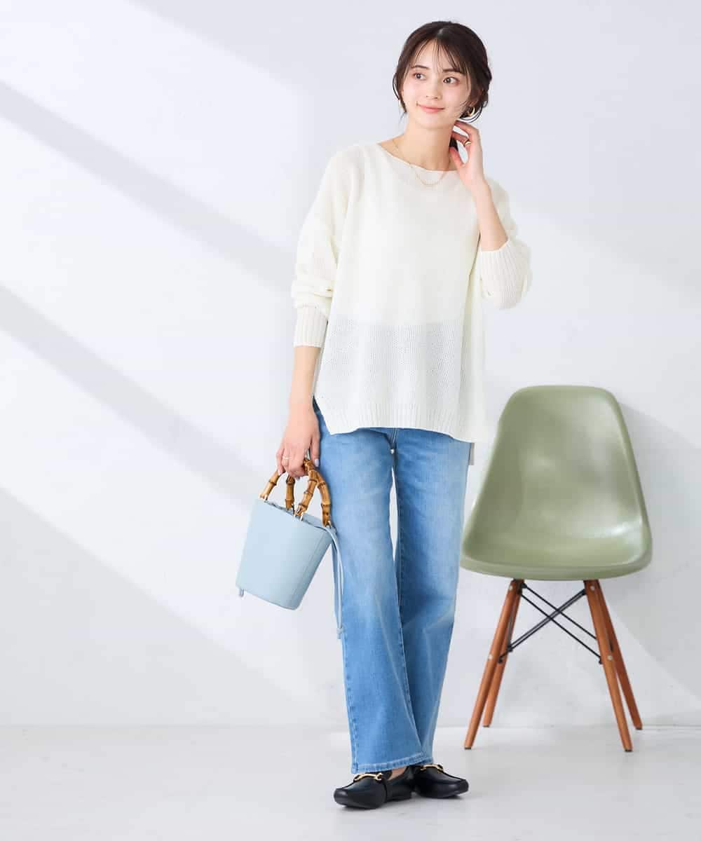 K2FFD24044 a.v.v(アー・ヴェ・ヴェ) ペーパーライクヤーンニット グリーン