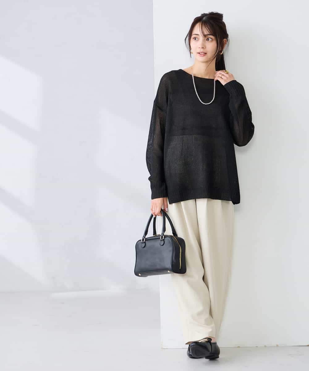 K2FFD24044 a.v.v(アー・ヴェ・ヴェ) ペーパーライクヤーンニット グリーン