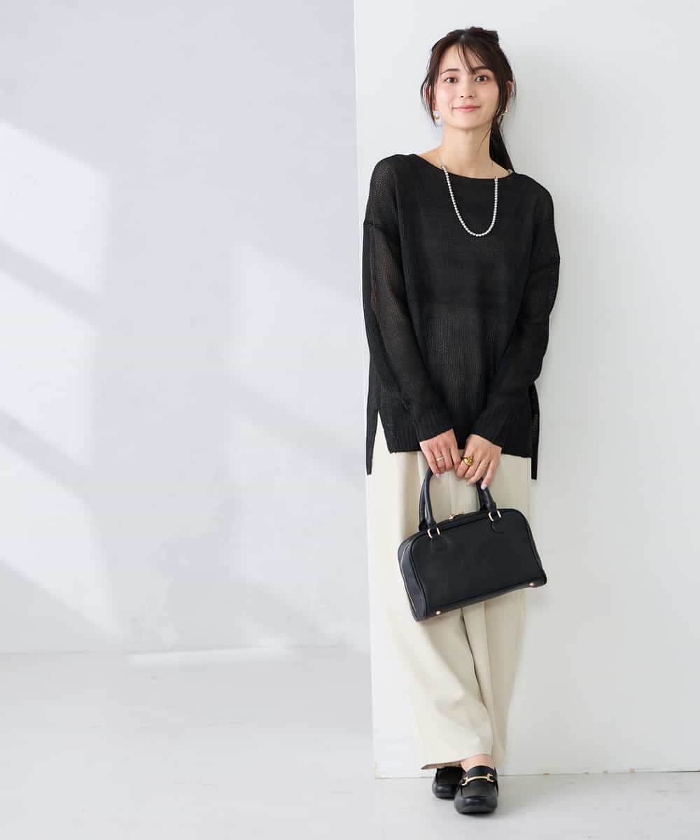 K2FFD24044 a.v.v(アー・ヴェ・ヴェ) ペーパーライクヤーンニット グリーン