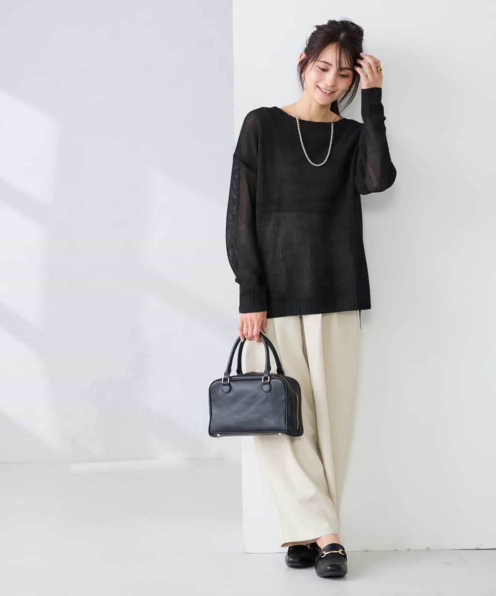 K2FFD24044 a.v.v(アー・ヴェ・ヴェ) ペーパーライクヤーンニット グリーン