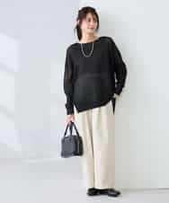 K2FFD24044 a.v.v(アー・ヴェ・ヴェ) ペーパーライクヤーンニット グリーン