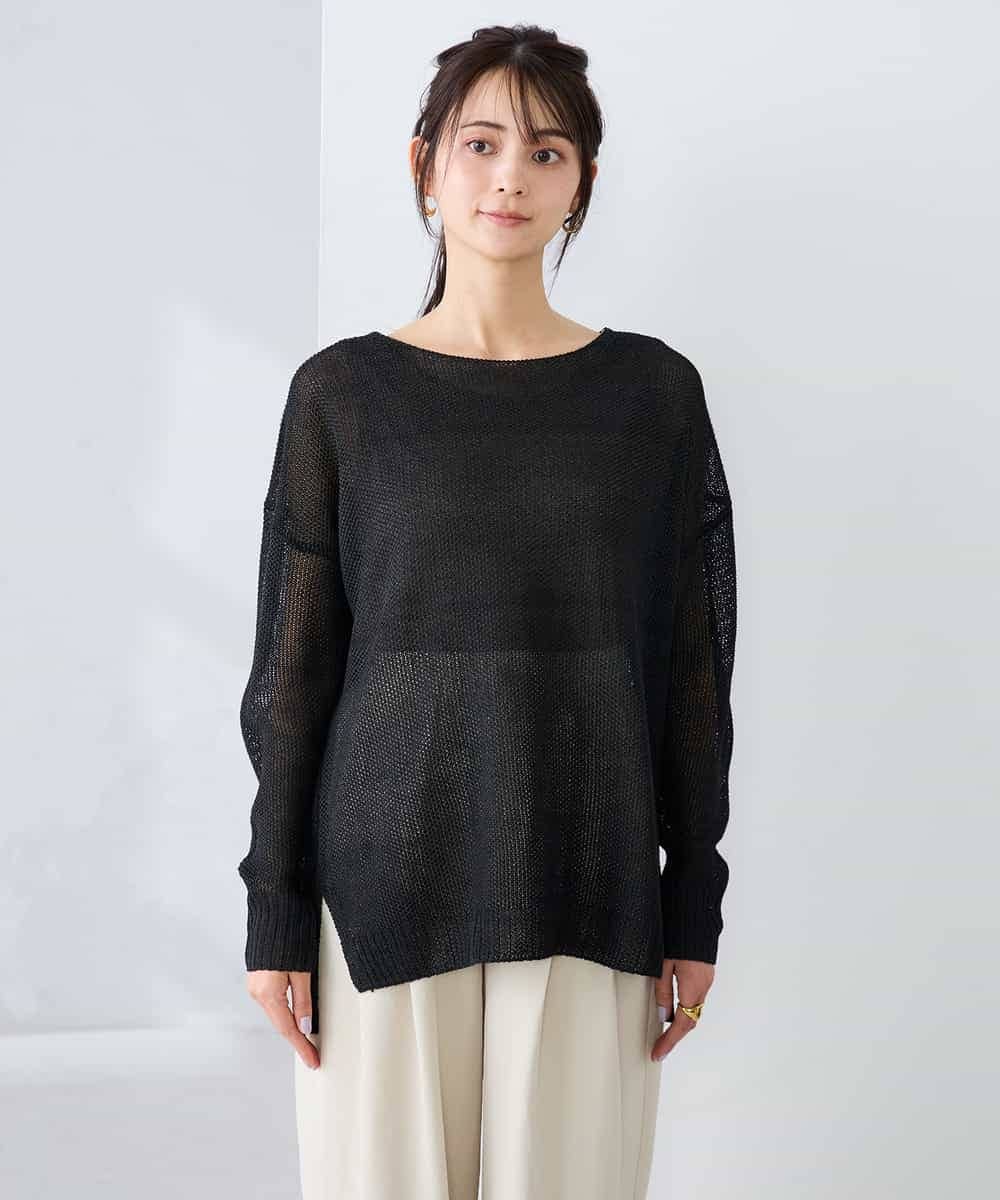 K2FFD24044 a.v.v(アー・ヴェ・ヴェ) ペーパーライクヤーンニット グリーン