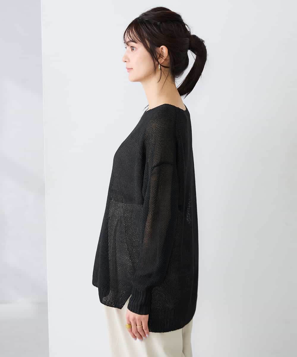 K2FFD24044 a.v.v(アー・ヴェ・ヴェ) ペーパーライクヤーンニット グリーン