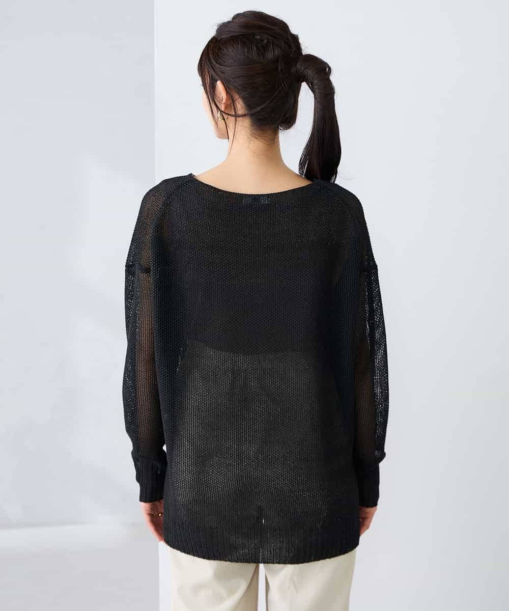 K2FFD24044 a.v.v(アー・ヴェ・ヴェ) ペーパーライクヤーンニット グリーン