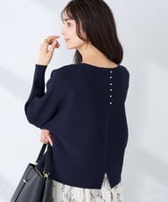 K2FFD37049 a.v.v(アー・ヴェ・ヴェ) バックパールニット ネイビー