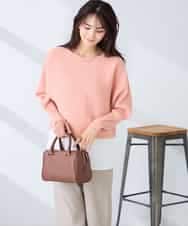 K2FFD37049 a.v.v(アー・ヴェ・ヴェ) バックパールニット コーラルオレンジ