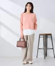 K2FFD37049 a.v.v(アー・ヴェ・ヴェ) バックパールニット コーラルオレンジ