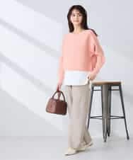 K2FFD37049 a.v.v(アー・ヴェ・ヴェ) バックパールニット コーラルオレンジ