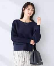 K2FFD37049 a.v.v(アー・ヴェ・ヴェ) バックパールニット コーラルオレンジ