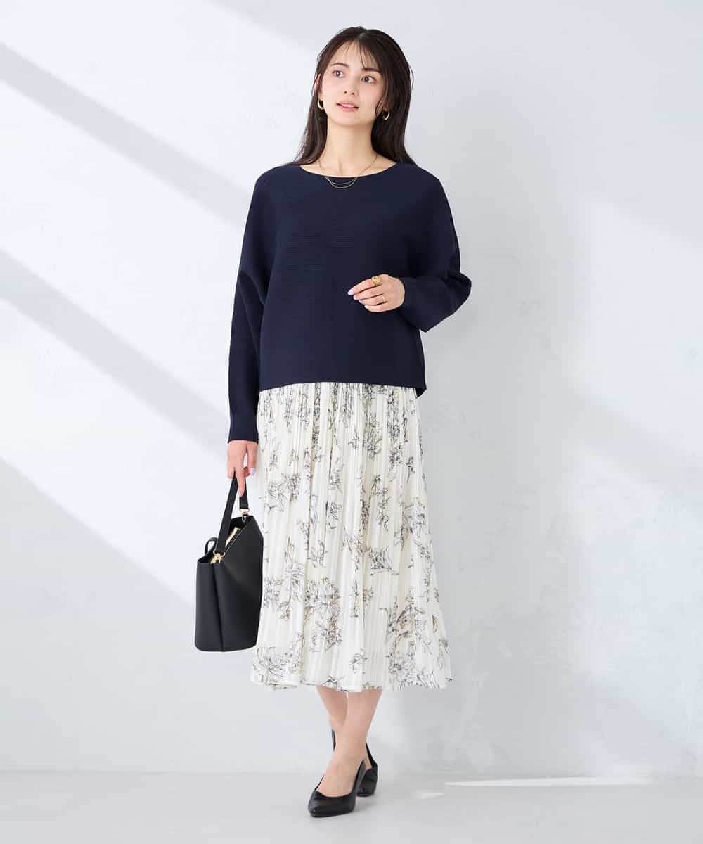 K2FFD37049 a.v.v(アー・ヴェ・ヴェ) バックパールニット コーラルオレンジ