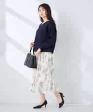 K2FFD37049 a.v.v(アー・ヴェ・ヴェ) バックパールニット コーラルオレンジ