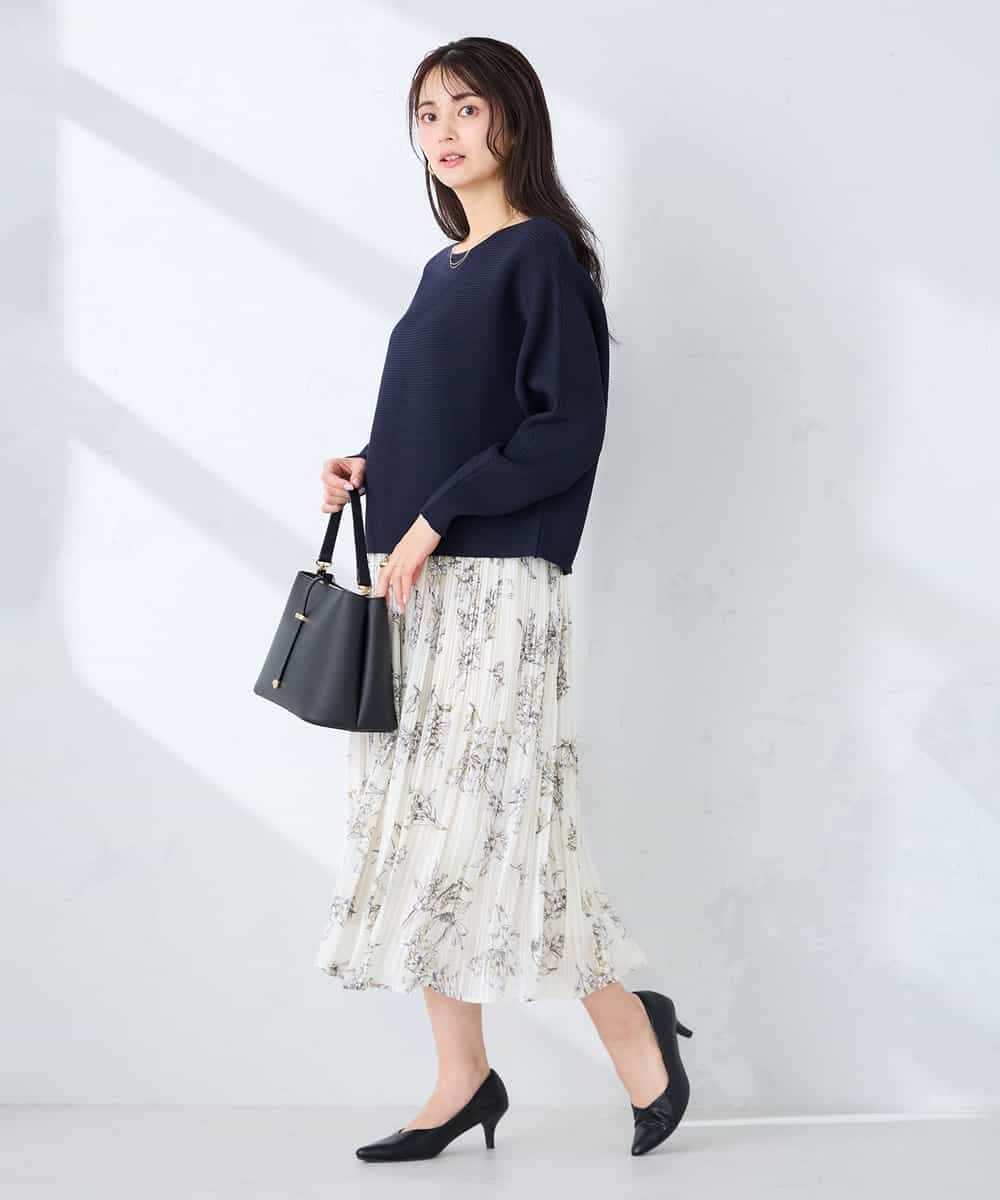 K2FFD37049 a.v.v(アー・ヴェ・ヴェ) バックパールニット コーラルオレンジ