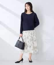 K2FFD37049 a.v.v(アー・ヴェ・ヴェ) バックパールニット コーラルオレンジ