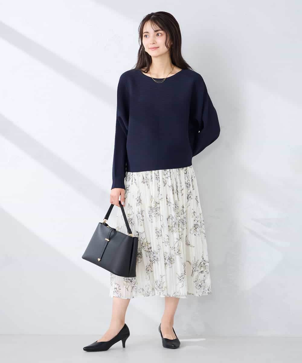 K2FFD37049 a.v.v(アー・ヴェ・ヴェ) バックパールニット コーラルオレンジ