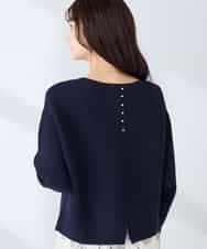 K2FFD37049 a.v.v(アー・ヴェ・ヴェ) バックパールニット コーラルオレンジ