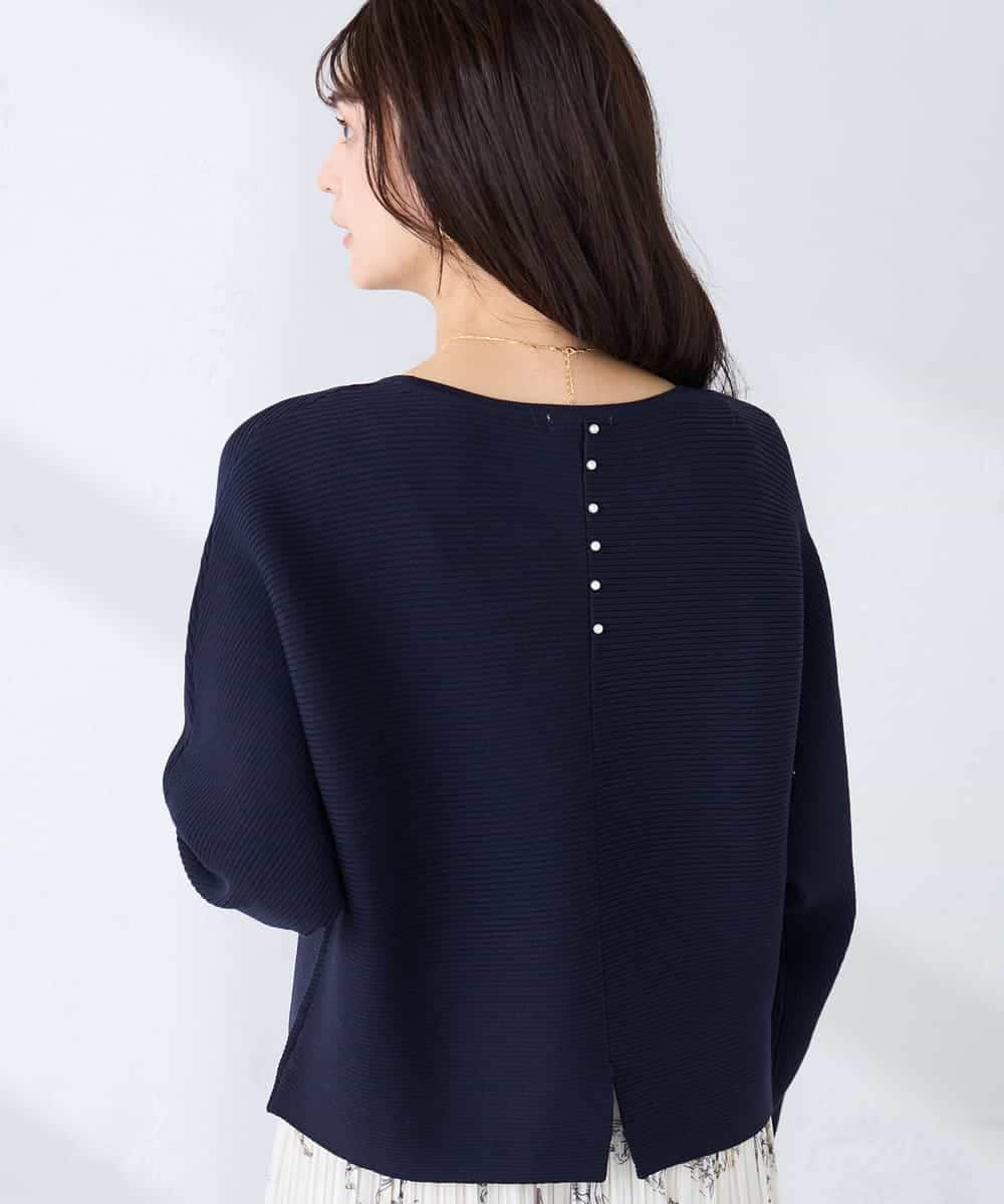 K2FFD37049 a.v.v(アー・ヴェ・ヴェ) バックパールニット コーラルオレンジ