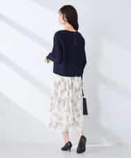 K2FFD37049 a.v.v(アー・ヴェ・ヴェ) バックパールニット コーラルオレンジ