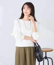 K2FFD37049 a.v.v(アー・ヴェ・ヴェ) バックパールニット コーラルオレンジ