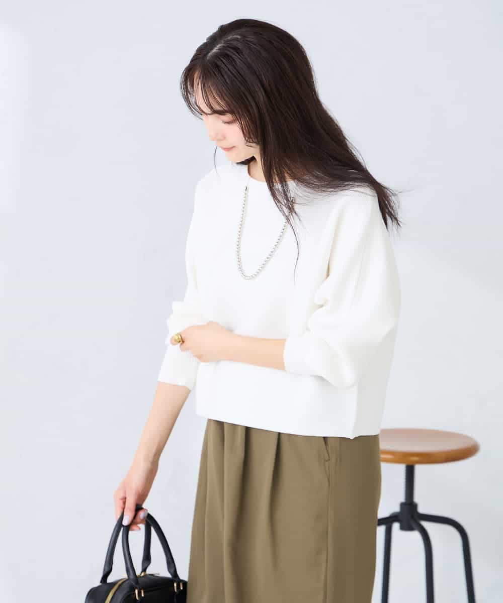 K2FFD37049 a.v.v(アー・ヴェ・ヴェ) バックパールニット コーラルオレンジ